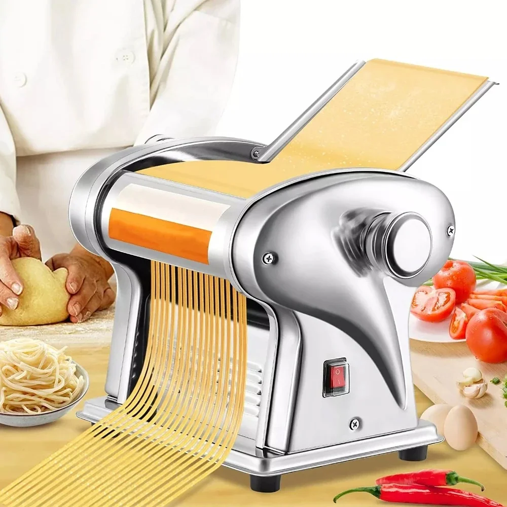 Elektrische Deegroller Voor Huishoudelijke Commerciële Roestvrijstalen Noodle Maker Pastamachine Deegroller Presser Machine - afbeelding 2