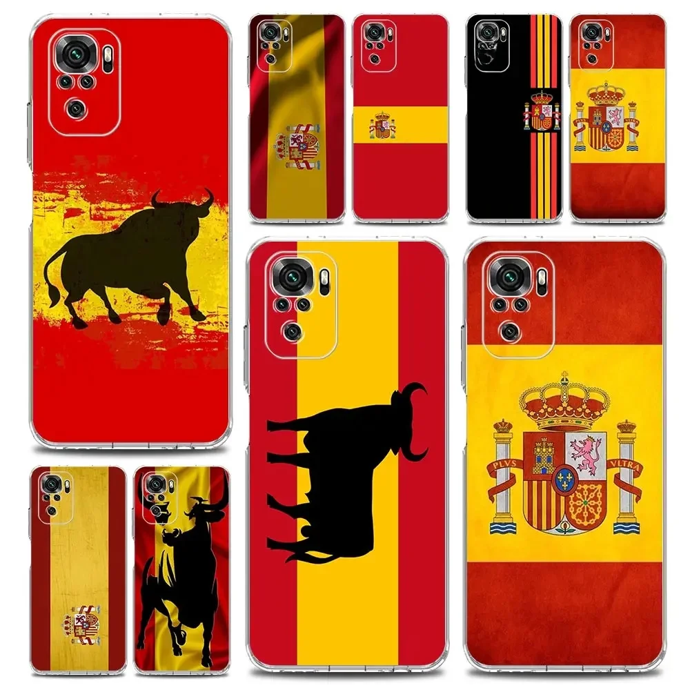 Coque de téléphone drapeau taureau espagnol, étui transparent en TPU pour Xiaomi Redmi Note 14 13 12 4G 9 8 10 11 Pro Plus 5G 14C 13C 12C 10C 9C 9A