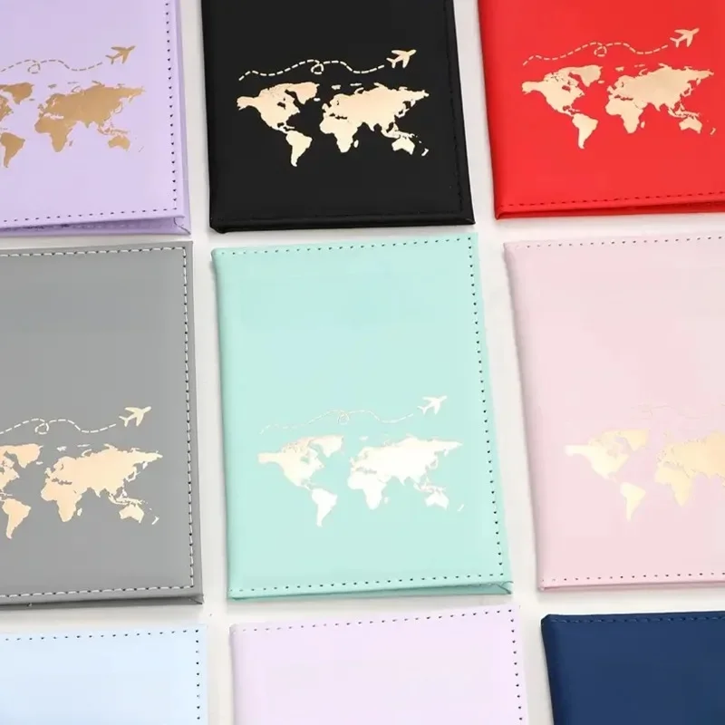 1PCS Pokrowiec na paszport dla kobiet Mężczyźni Pu Leathaer Fashion Etui na paszport podróżny Etui na identyfikator Wizytówki Etui ochronne — zdjęcie 2