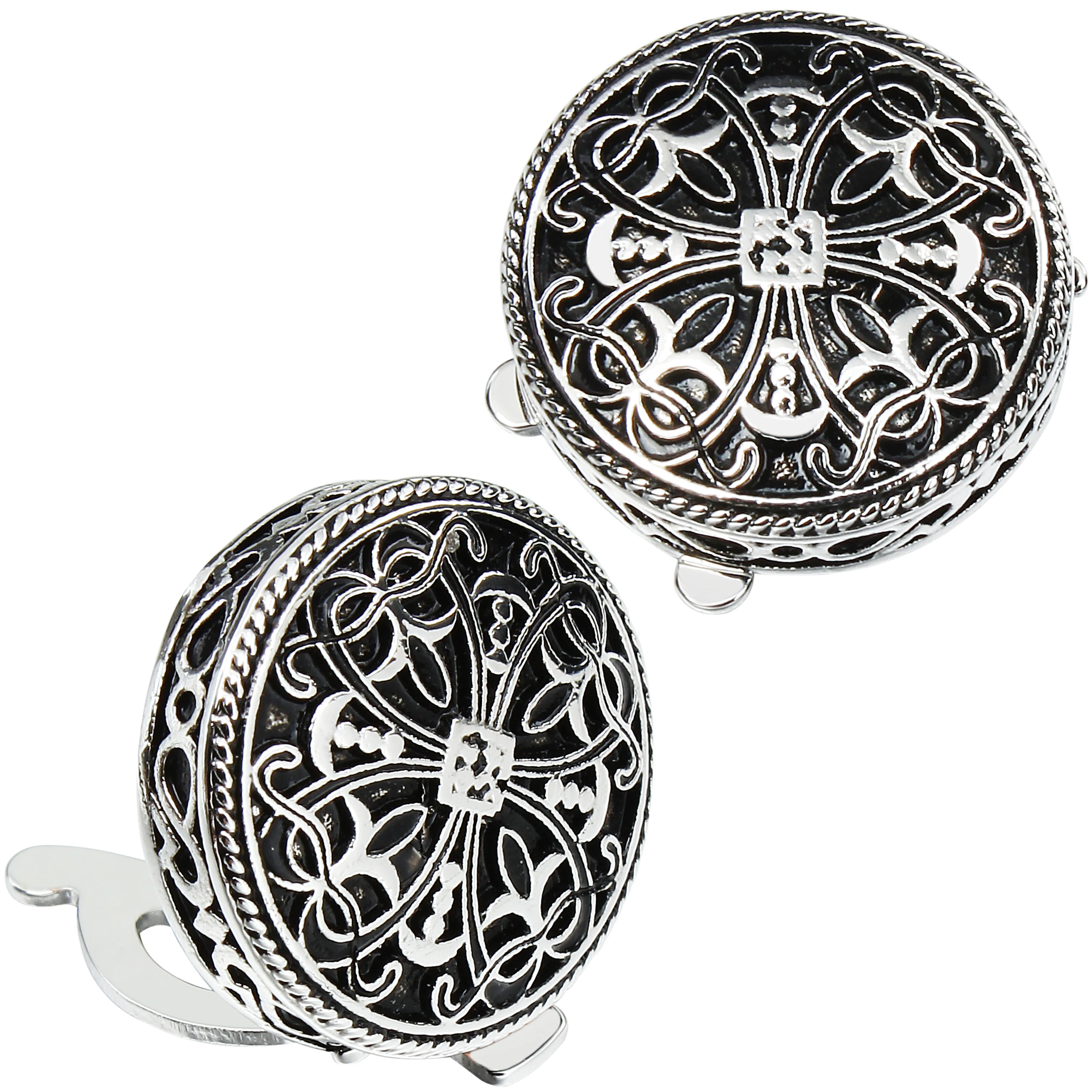 AMITER Mens Button Covers For Shirts with Vintage Enamel Hollow Pattern,Wedding Accessories Gifts