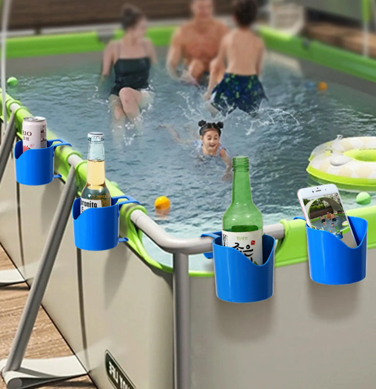 2PCS Swimming Pool Cup Holder Plastic Storage Rack Beverage Beer Drink Holder Hand Soap Hanger Poolside Cup Holder For Outdoor