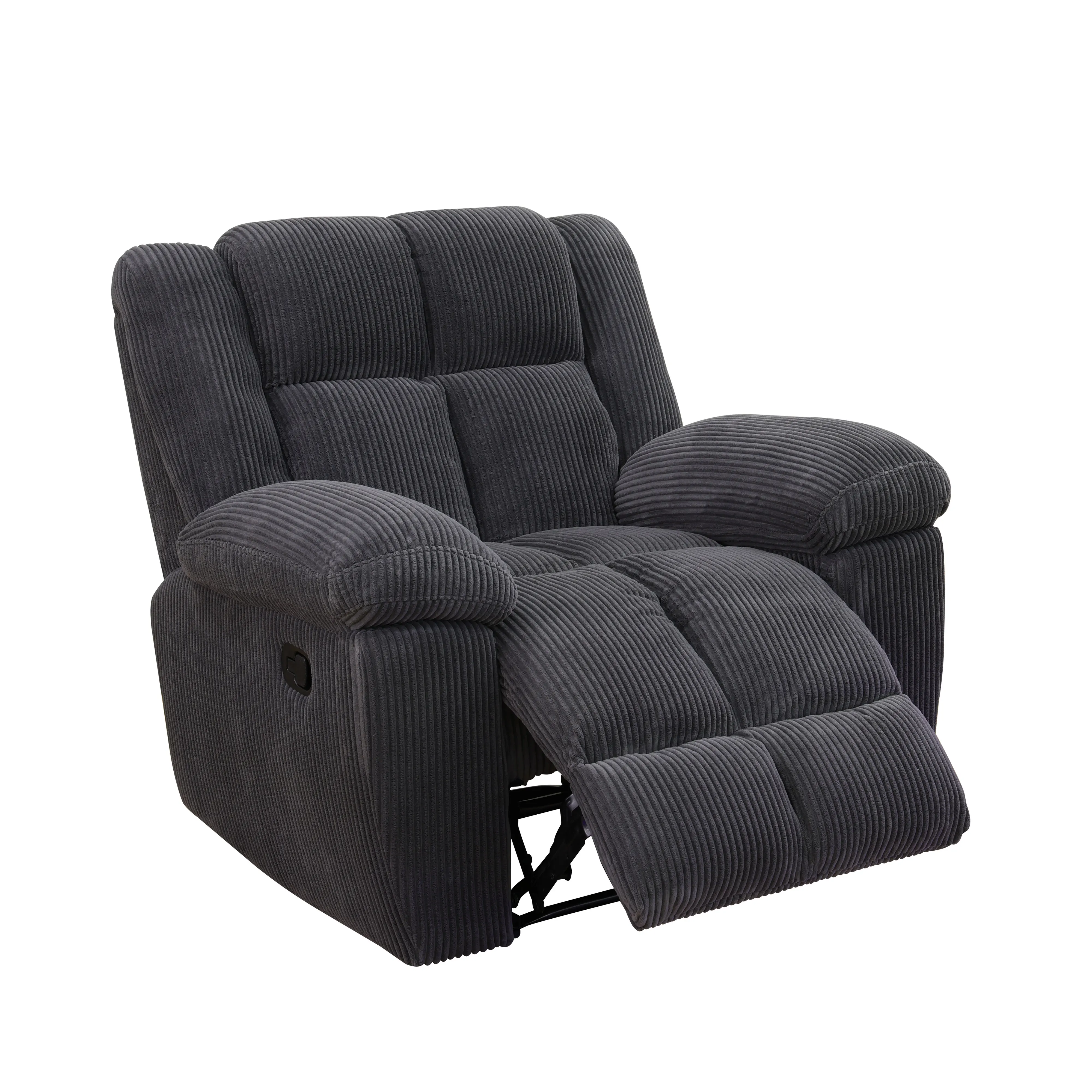 Corduroy Smart Recliner Sofa - Luxury Breathable Fabric Chair with Storage, Silent Adjustable Backrest (115-120°), Dual-Layer Spring Support & Solid Wood Frame for Living Room