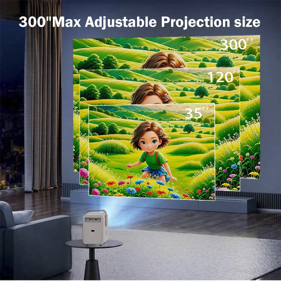 Portable Projector 4k 1920*1080P HD Resolution Intelligent Control 5G WiFi BT5.0 Home Theater Beamer Outdoor Movie LED Projector