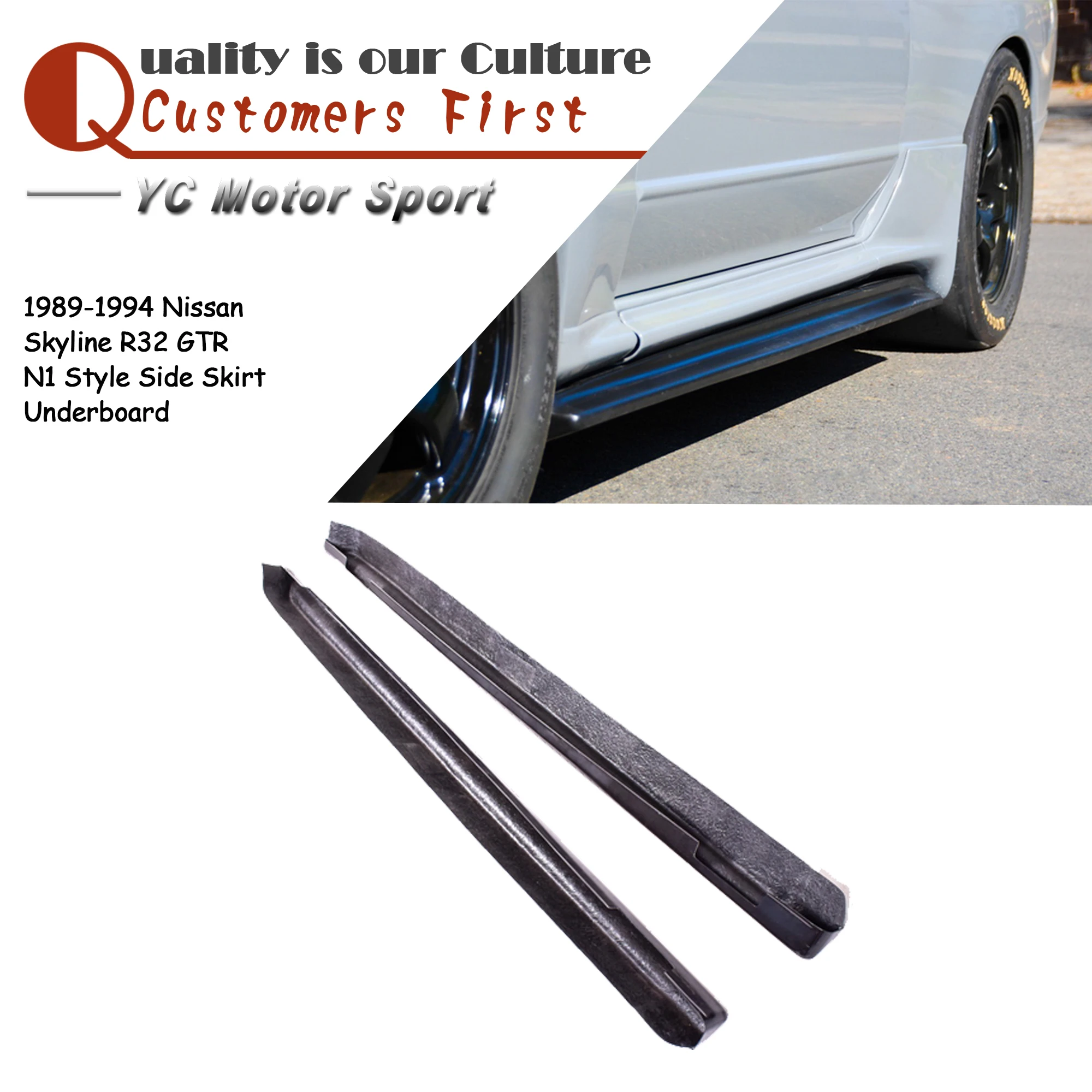 

Car Accessories FRP Fiber Glass R32 GTR Side Skirt Underboard Fit For 1989-1994 Nissan Skyline R32 GTR N1 Style Side Skirt