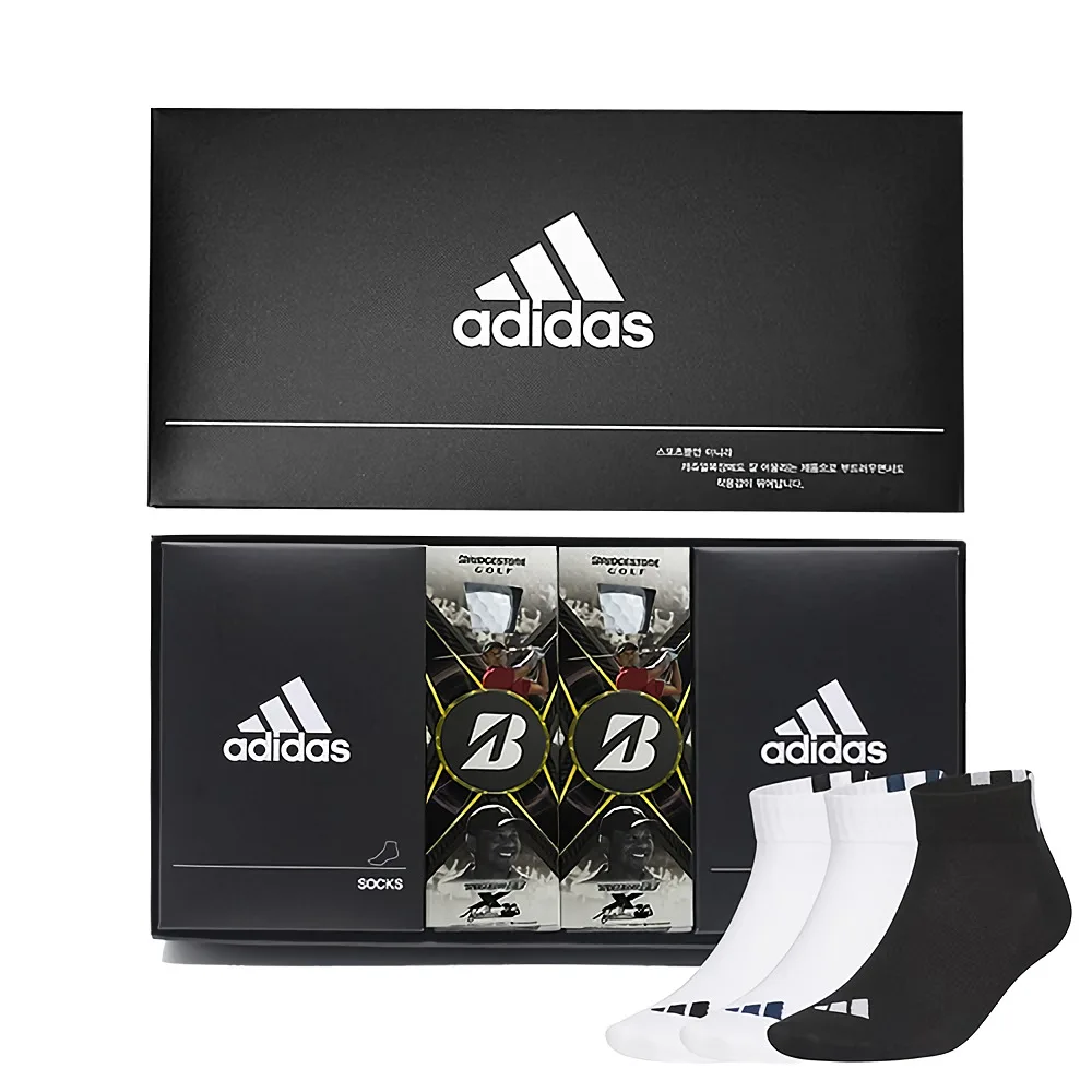 Adidis 3-line socks 2-leg Bridgestone Tour B X Tiger Woods Edition 6-hole gift set BZ77109