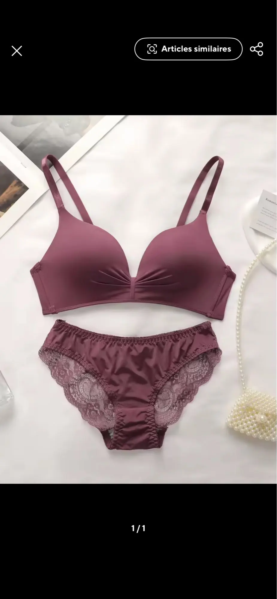 High Quality Hot Selling Sexy Women's Wireless Two-piece Butterfly Solid Color Underwear Women's Lace Underwear Set B2046 photo review