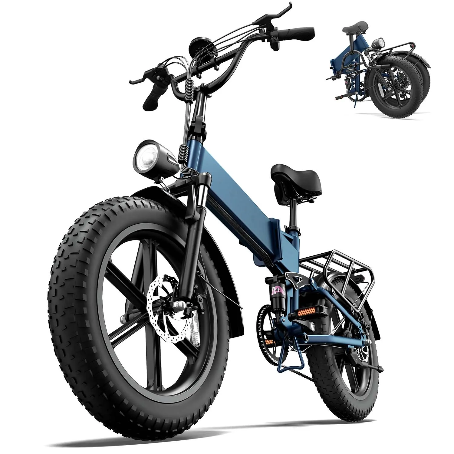 Urlife T5 Electric Bike 48V 13Ah Battery 25KMH 100KM Range 20X4" Fat Tire Free Shipping Foldable And Portable E-Bike image 3