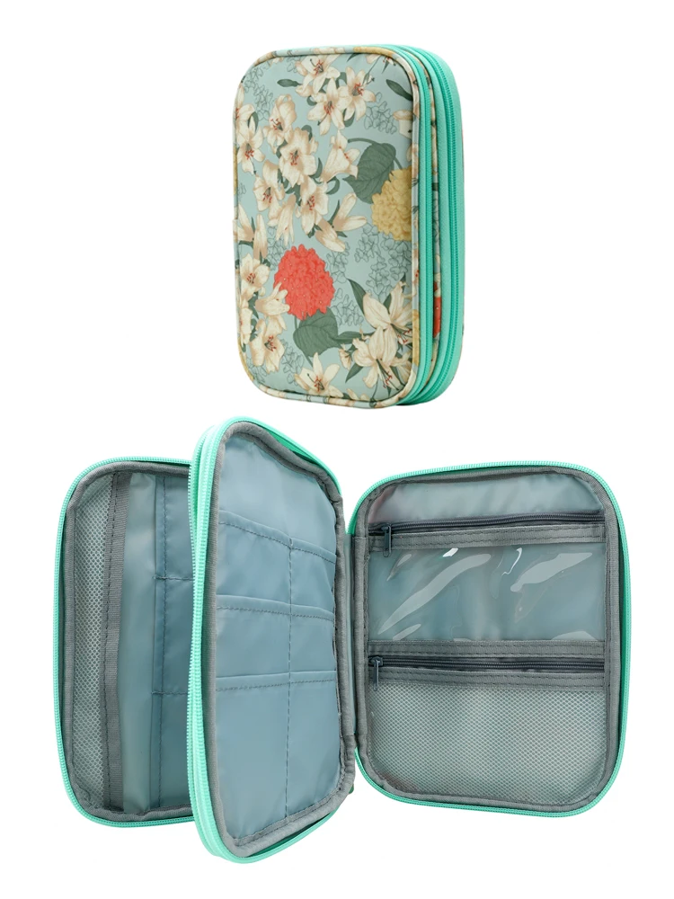

1pc Circular Needle Storage Bag - Double-Layer Zipper - Multi-Pocket DIY Accessory Circular Needle Organizer Pouch