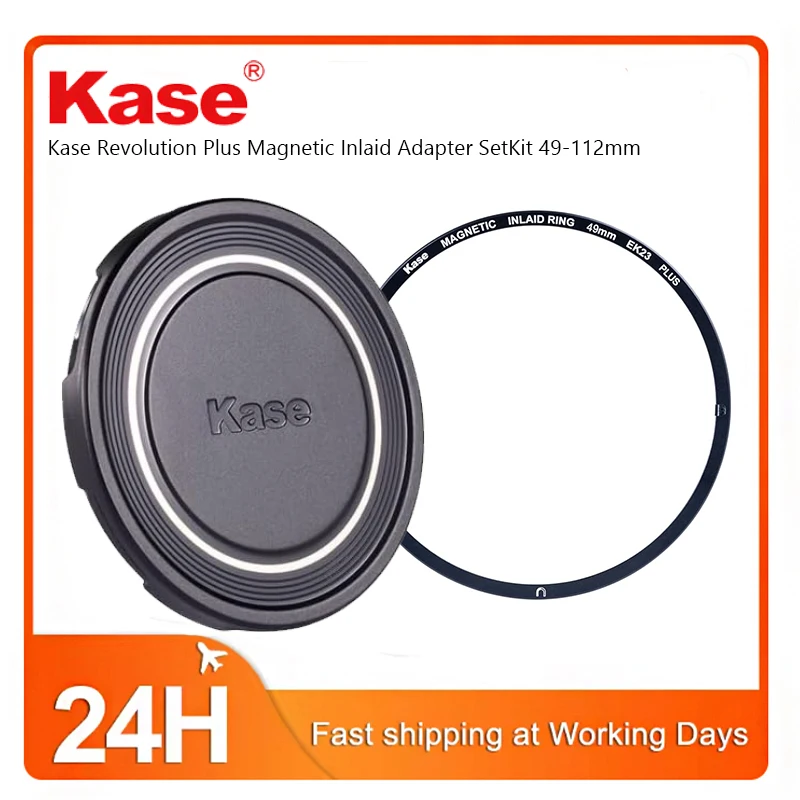 Kit d'adaptateurs magnétiques universels Kase Revolution Plus 49-112 mm avec design intégré pour filtres et objectifs