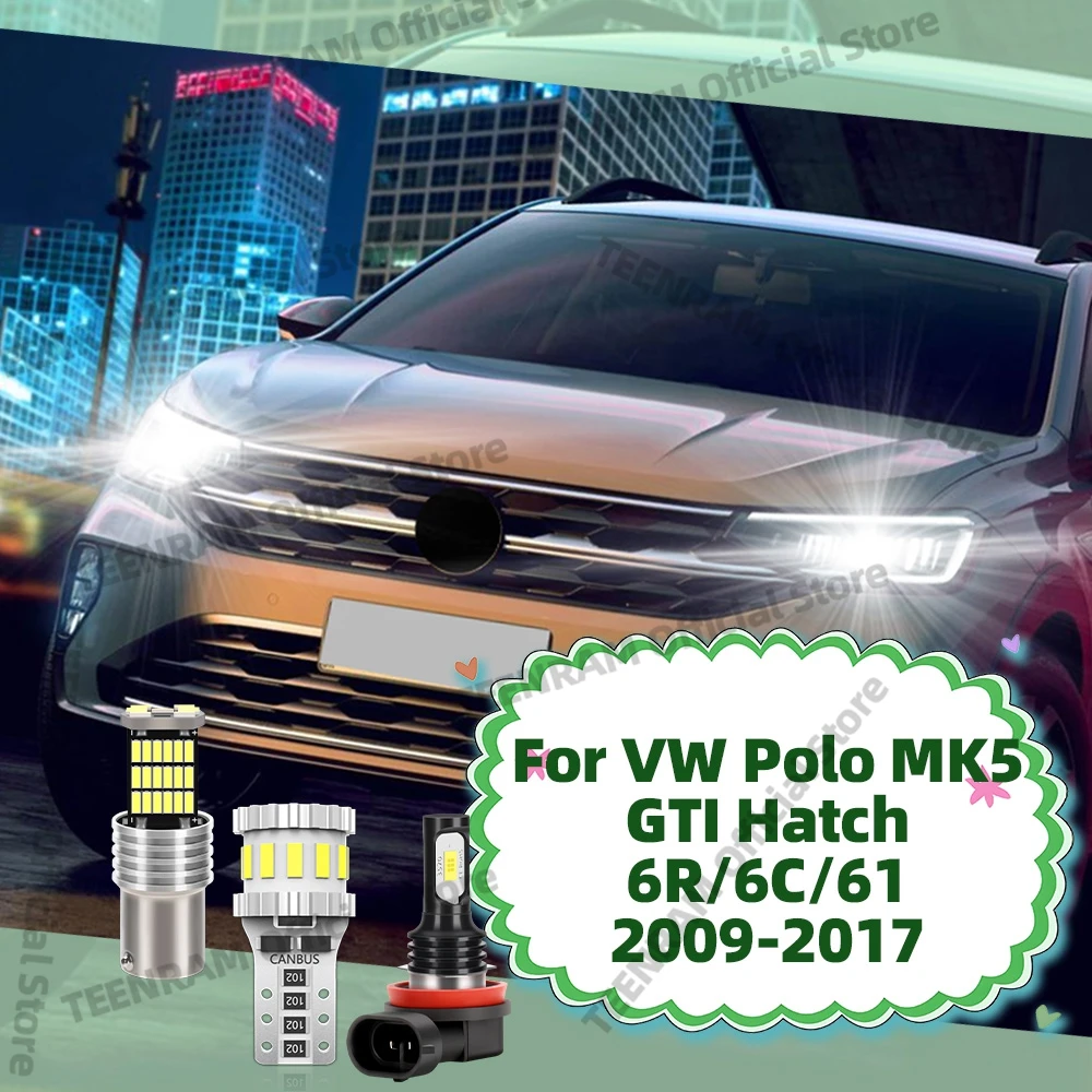 

Для VW Polo MK5 GTI Hatch 6R/6C/61 2009-2017 - Светодиодные лампы 6000K Противотуманные фары Высокояркие парковочные DRL дневные ходовые огни