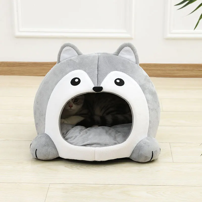 Sehr weiches Katzenbett, Haustierkorb, Katzenhaus, Sofa, kleine Hundeliege, Kissen, Kätzchen, Höhle, Welpenmatte, Haus, Zelt, Bett, Zubehör für Katzen – Detail 5