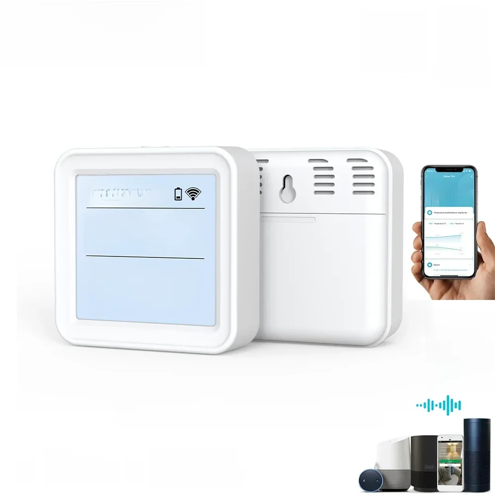 Czujnik temperatury i wilgotności Zigbee lub WiFi Tuya Smart Home Termometr Aplikacja SmartLife Współpracuje z Alexa i Asystentem Google — zdjęcie 2