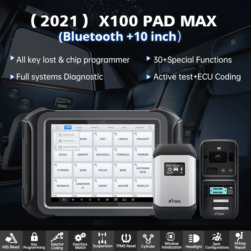 XTOOL X100 MAX Advanced Key Programming Tool with KC501 Bi-Directional Control & 35+ Services OE Full Systems Diagnostics CAN FD