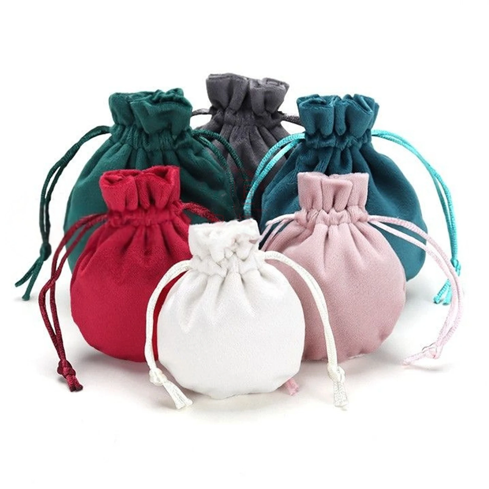Luxe Velvet Drawstring Jewelry Pouch for Rings Earrings Gift Bag Travel Organizer Soft Wedding Bridesmaid Birthday Gift Box