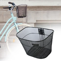 Bicycle Front Handlebar Storage Basket Durable Metal Pet Carrier Hanging Bike Basket Rear Bike Basket Mountain Bike Accessories