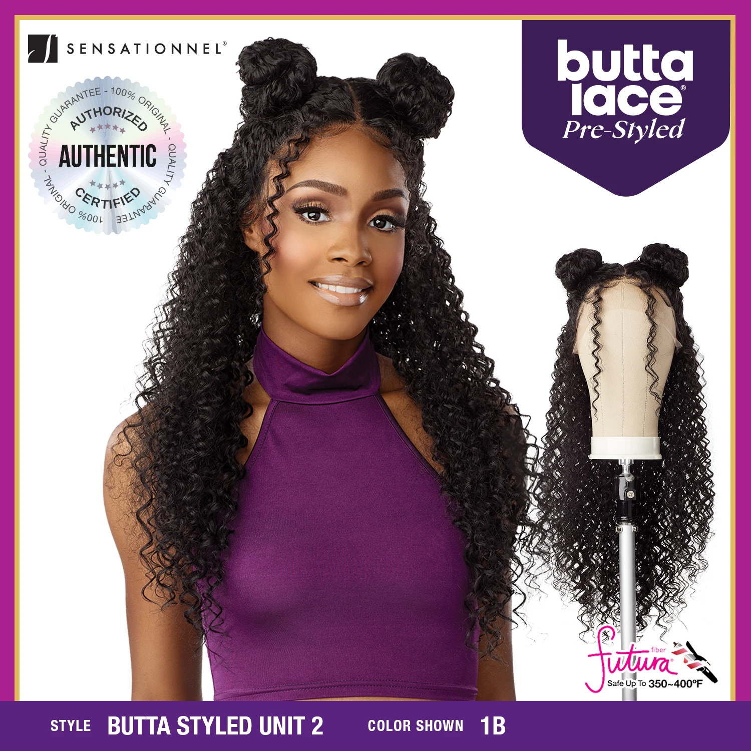 Sensationnel Butta Pre-Styled HD Lace Front Wig Glueless Unit 2 - Effortless Style, Natural Finish, Easy to Wear