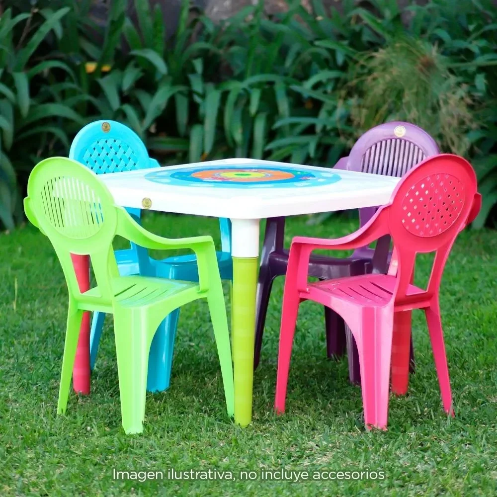 طاولة أطفال قابلة للطي + 4 كراسي أطفال بيضاء |     مجموعة طعام آمنة ومدمجة للأطفال |     مثالية للغرفة أو الحديقة أو المدرسة أو الأنشطة |     سهلة التجميع والتخزين