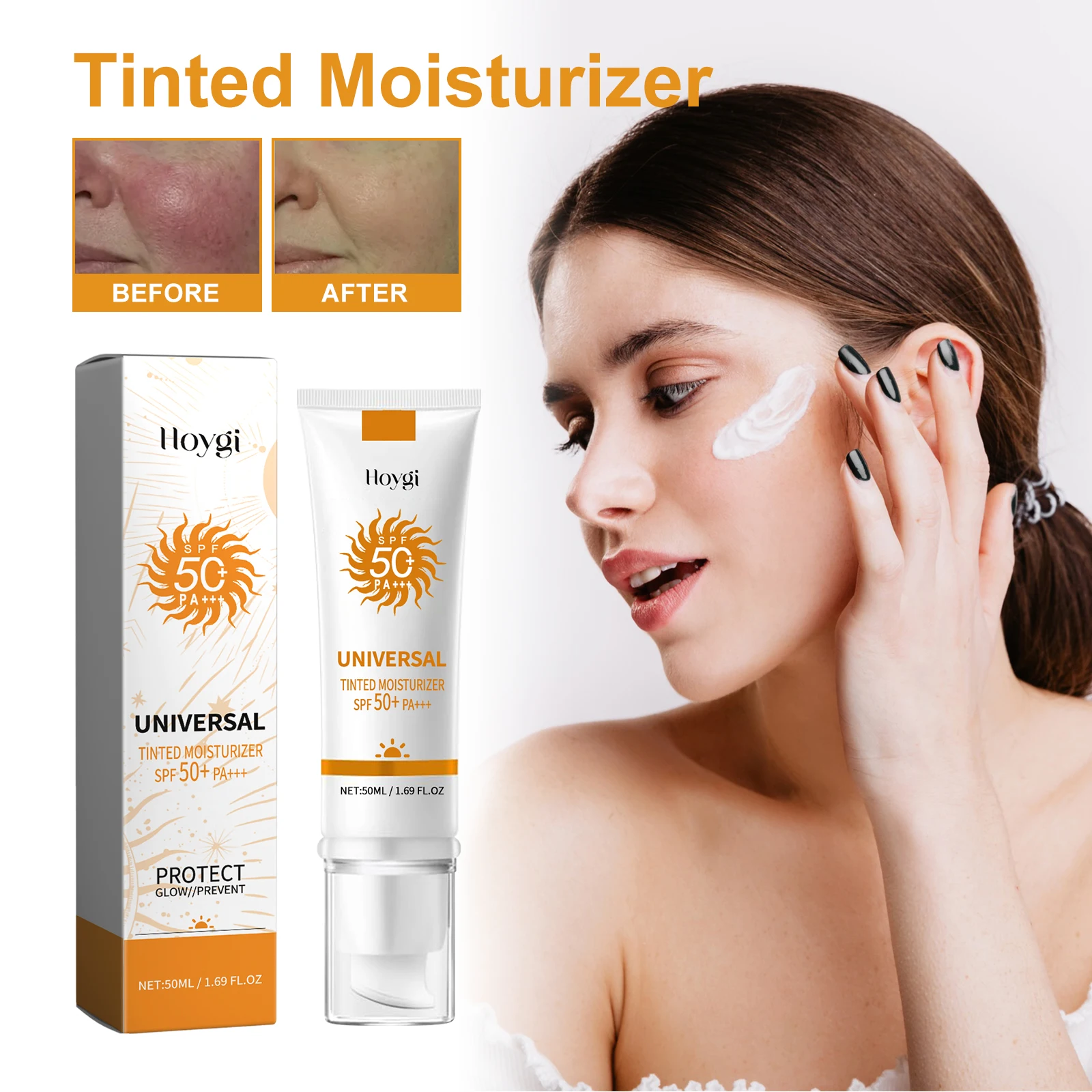 

50ml Hoygi All In One Foundation Make-Up Sunscreen Prevent Outdoor Uv Delay Aging Repair Skin Moisturize Light Protection Cream