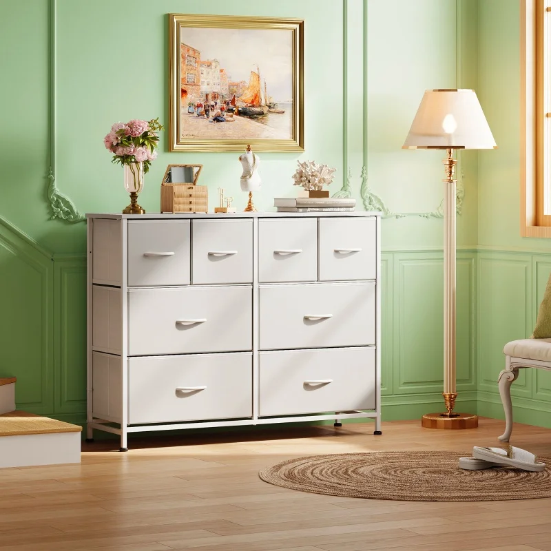 خزانة تخزين قماشية واسعة ذات 8 أدراج من GALAXHERO مع أدراج عميقة لمنظم خزانة غرفة النوم وغرفة المعيشة