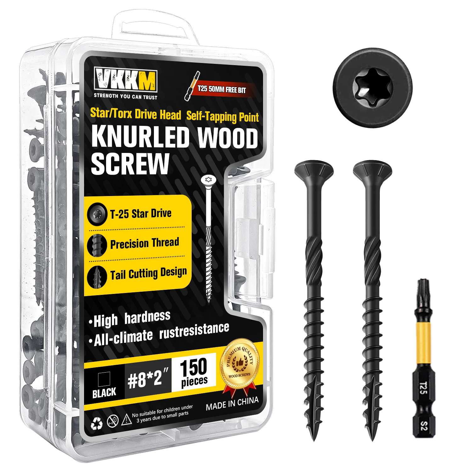 VKKM 150Pcs #8×2 Inch Black T2 - Outdoor Furniture Diy recension och pris