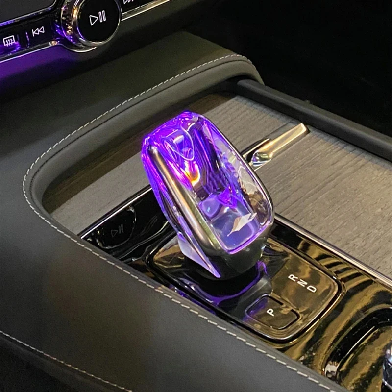 LED Car Gear Lever Shift Knob Handle Upgrade Crystal Gearbox Decor Cover Accessories for Volvo XC60 S60 V60 XC90 S90 V90 2022