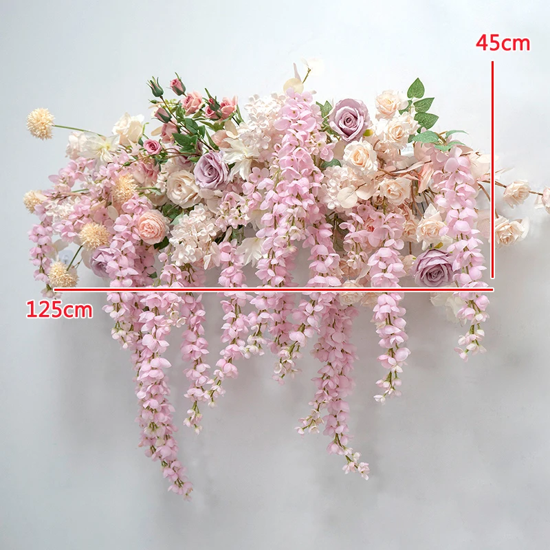 Decoration Wall Hanging Simulation Hanging Arbor Flower Row Outdoor Wedding KT Board Background Garden Layout Fake Flower Arch