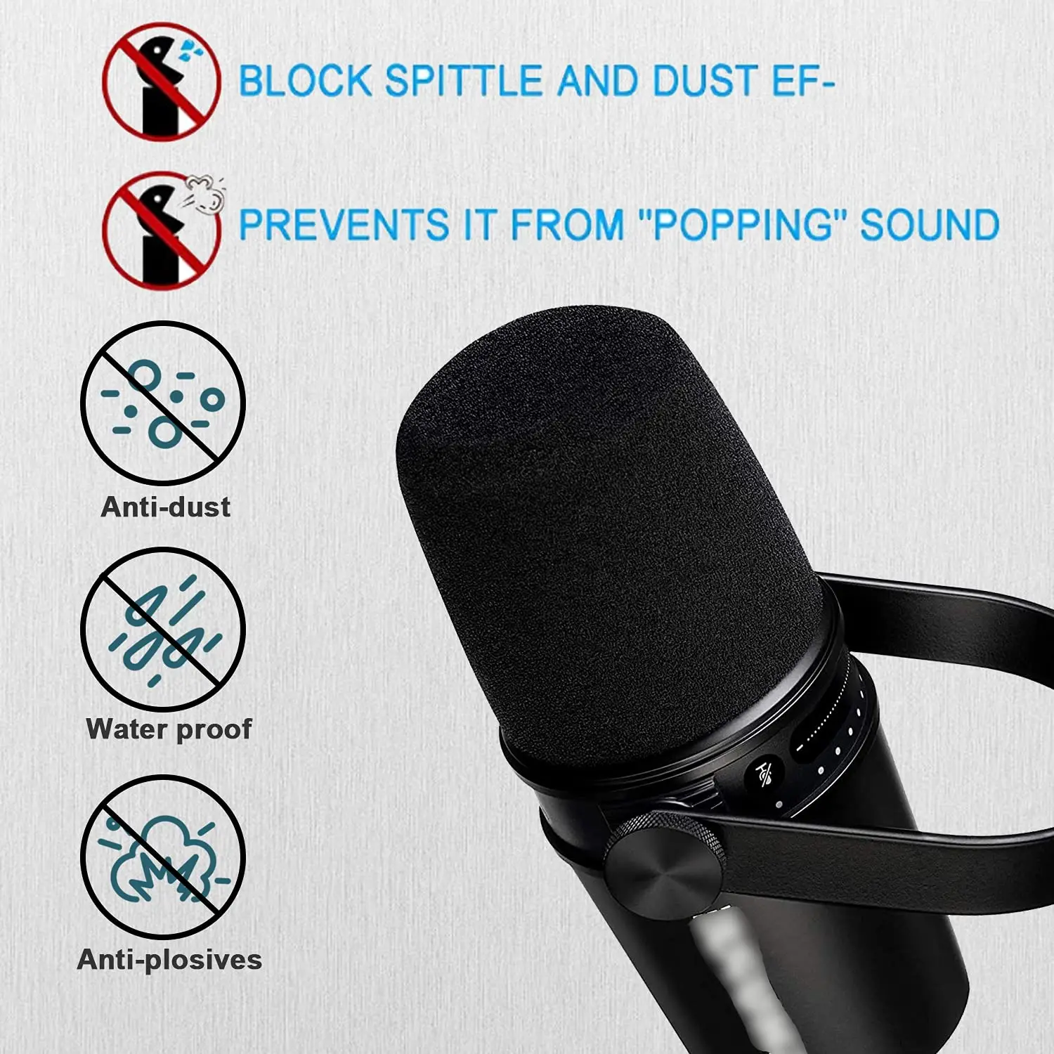 Microphone sponge cover Mic Cover Microphone Windscreen Windshield Mic Foam Covers For Shure MV7 3 pcs