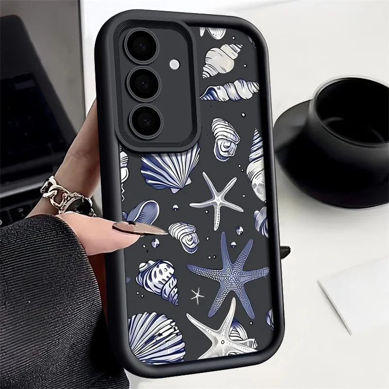 Coque de téléphone en TPU à motif d'étoile de mer, pour Samsung Galaxy A56 A17 A16 A36 A26 A55 A15 A35 A25 5G S25 Edge S26 S23 Ultra S24 FE