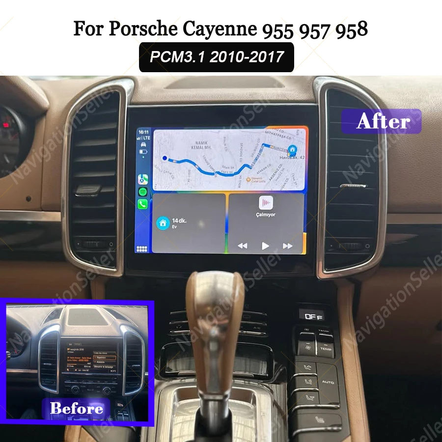 

Carplay Autoradio For Porsche Cayenne 955 957 958 PCM3.1 4.0 Android Auto Stereo Multimedia Player Gps Navigation Netflix Camera
