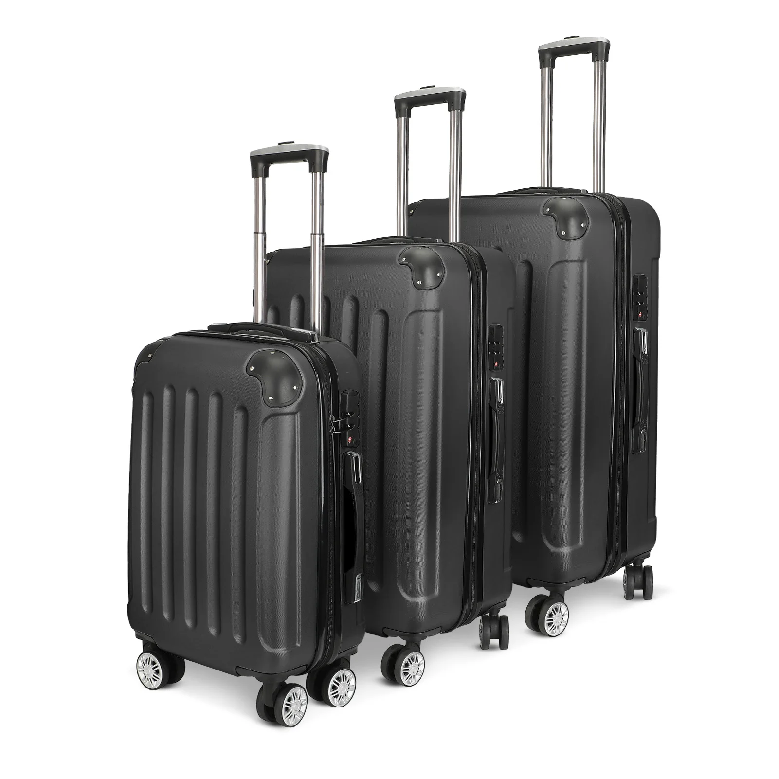 Set of 3 Suitcases, Expandable ABS Hardside Suitcase Set, Durable Luggage Sets with 4 Quiet Wheels 28-24-20in