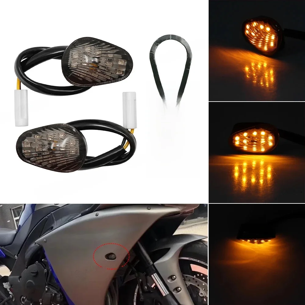 Clignotants LED encastrés pour moto, accessoires YZF R6 R1 2008 2007 2006 2005 2004 pour Yamaha