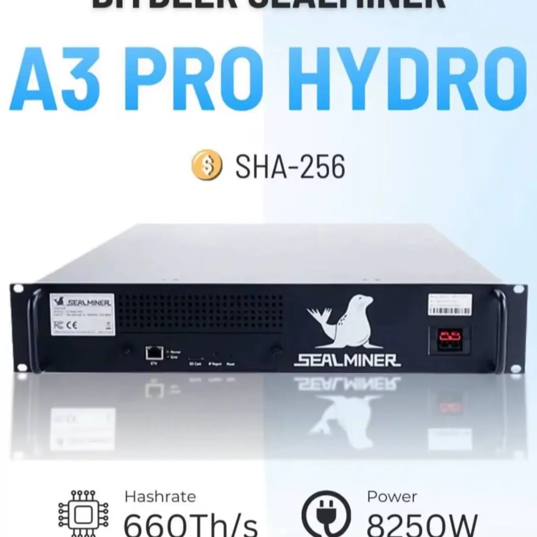 Bitdeer Sealminer A3 Pro Hydro 660TH/S 12.5J/Th ASIC Miner Crypto Miner Computer Data Processor Sealminer A3 Pro Hyd 660Th