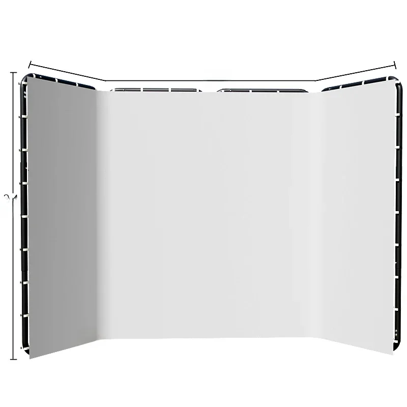 2.4x4 Background Frame black/white/Green/gray Screen Wall Foldable For Tiktok Live Photo Studio Kit Chromakey Green Screen Frame - afbeelding 2