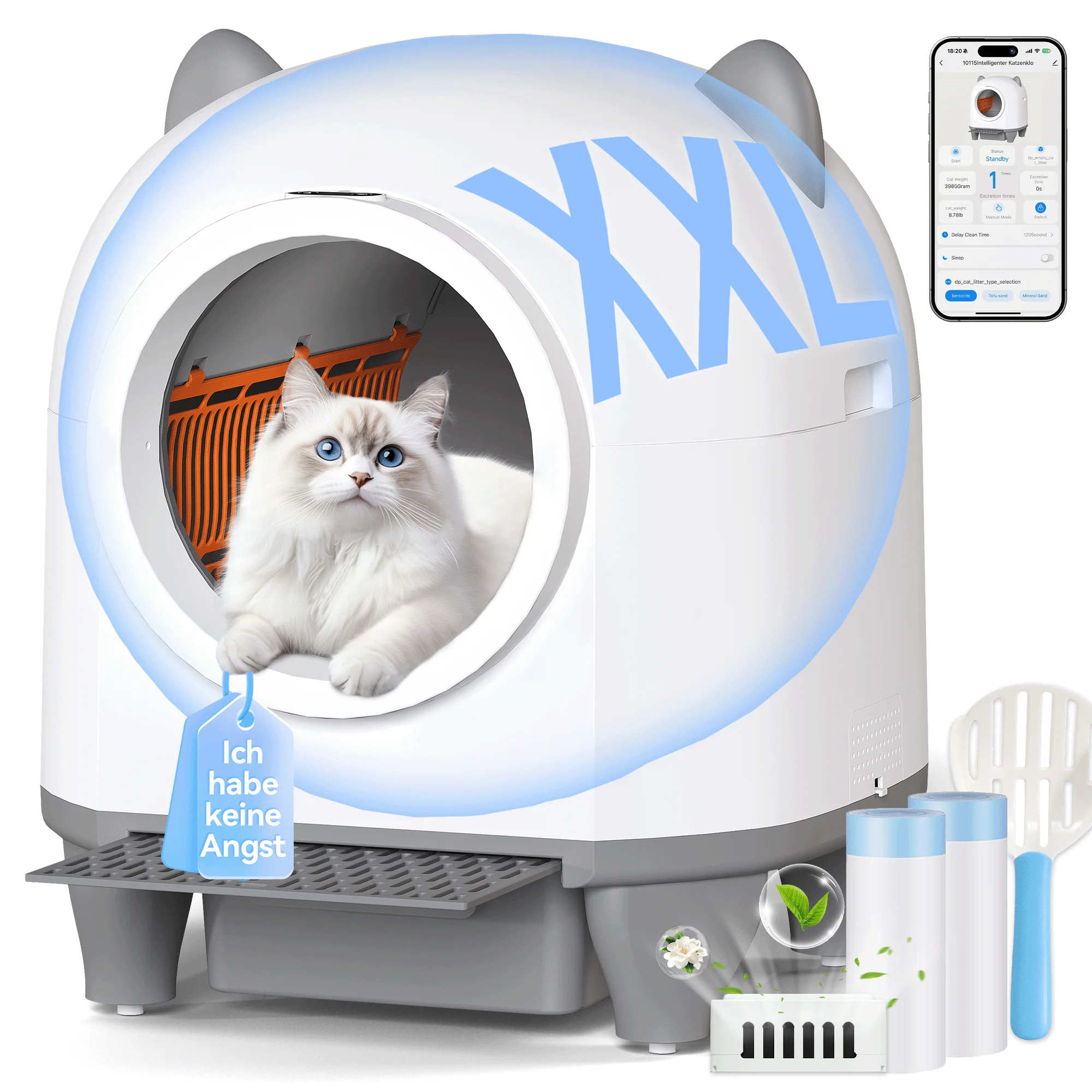 Devoko – toilettes intelligentes et automatiques pour chats, élimination des odeurs en toute sécurité, Adorable, adaptée à plusieurs chats