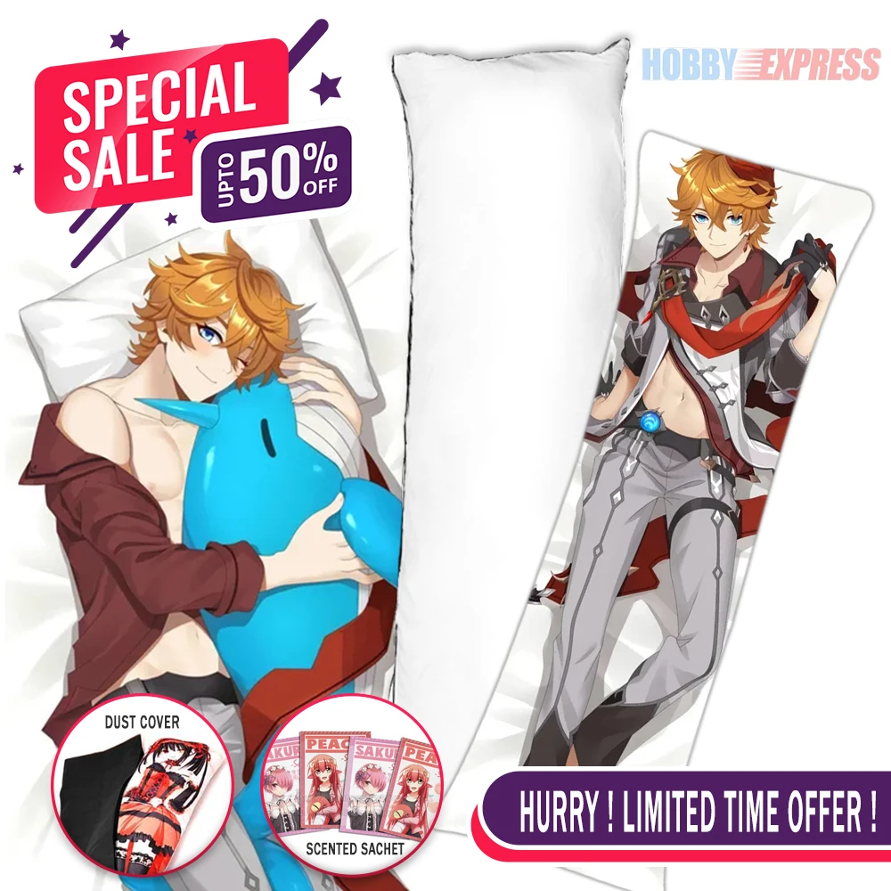 Hobby Express Anime Dakimakura Japanese Otaku Waifu Hugging Body Pillow Cover Case Tartaglia Genshin Impact 248509-1