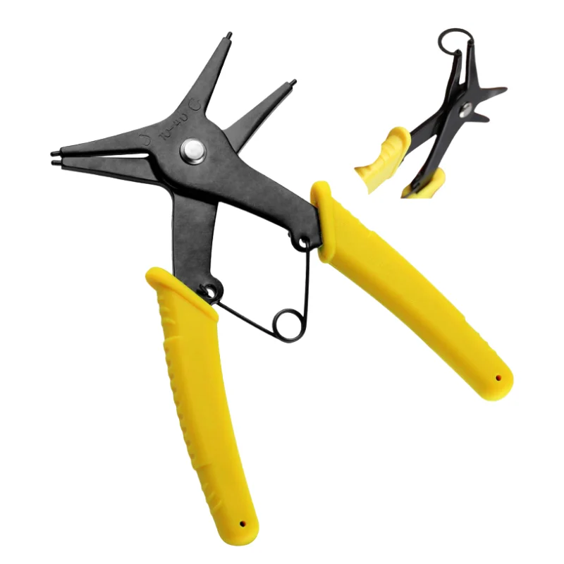 كماشة حلقية للقفل الداخلي والخارجي ، مزيل حلقات القفل ثنائي الغرض ، 2 في 1 ، 10: 40