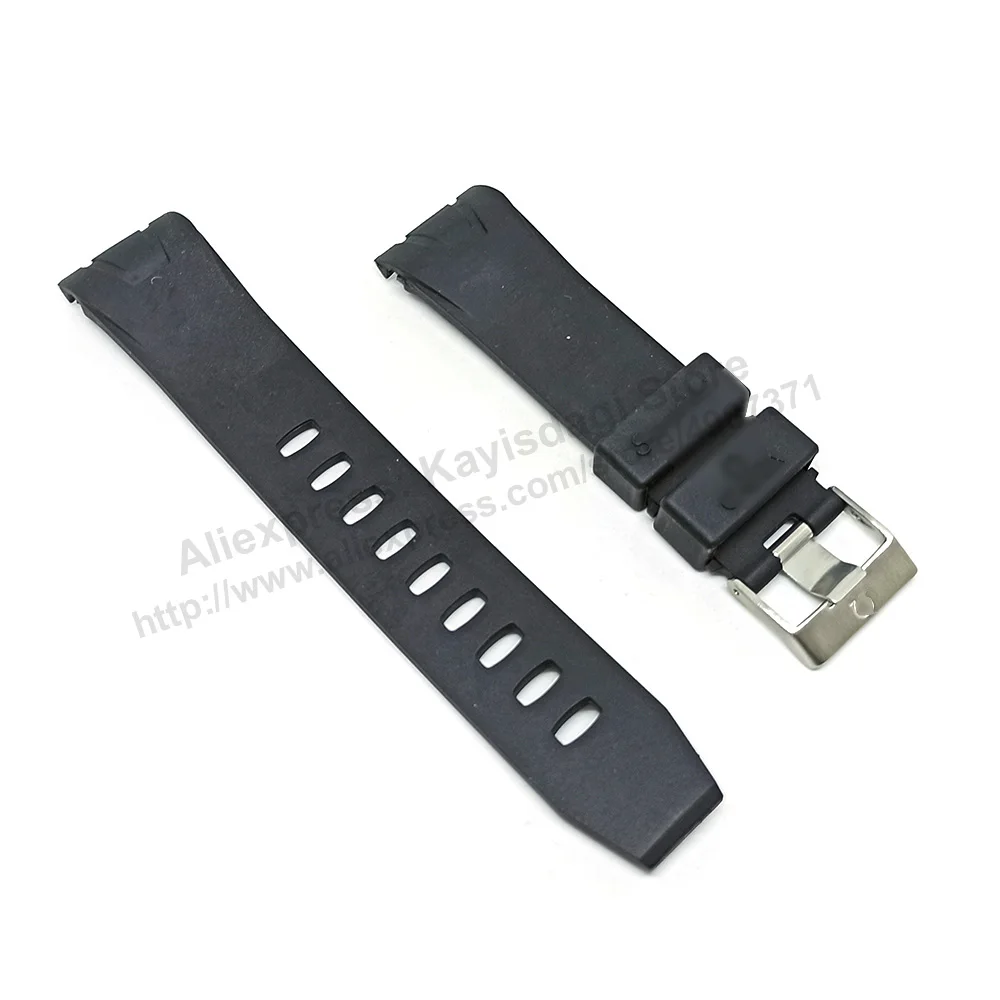 Omega Seamaster Planet Ocean Fits/For 22mm Black Silicone Rubber Replacement Watch Band Strap