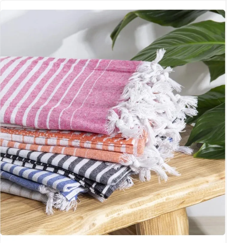 100x170 cm Cotton Peshtemal towel Turkish bath clothing is comfortable and useful at home, at the pool, at the sea, at the beach