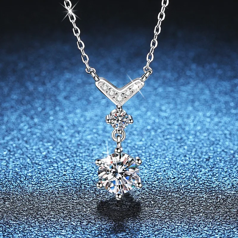 

Ожерелье с подвеской в виде русалки из стерлингового серебра 925 пробы, 1 карат, цвет D, ювелирные изделия из муассанита, женский элегантный минималистичный подарок на свадьбу