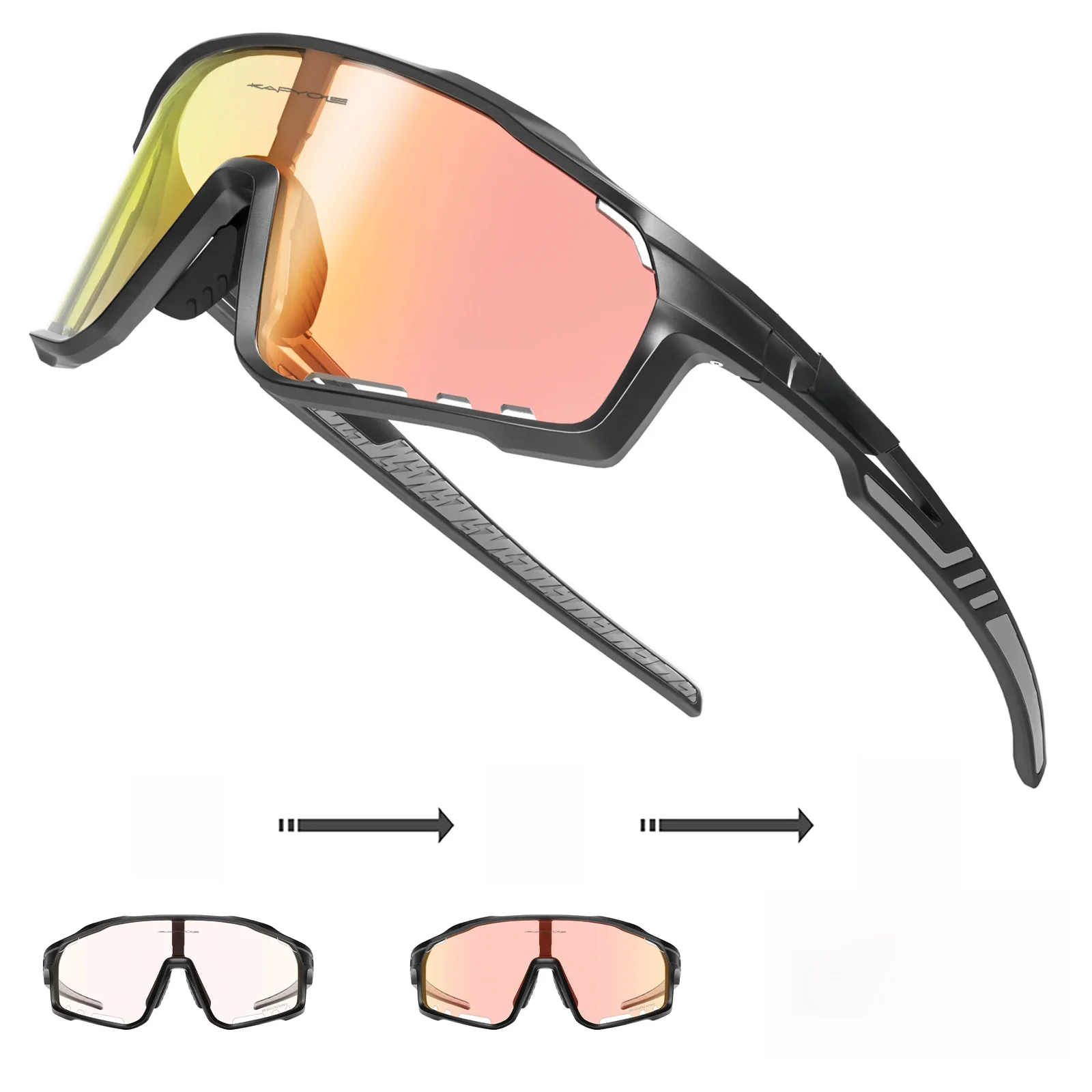AliExpress Kapvoe Men Cycling Red Photochromic Sunglasses MTB Bike Glasses Outdoor Sports Cycling UV400 Goggle Women Bicycle Hiking Eyewear