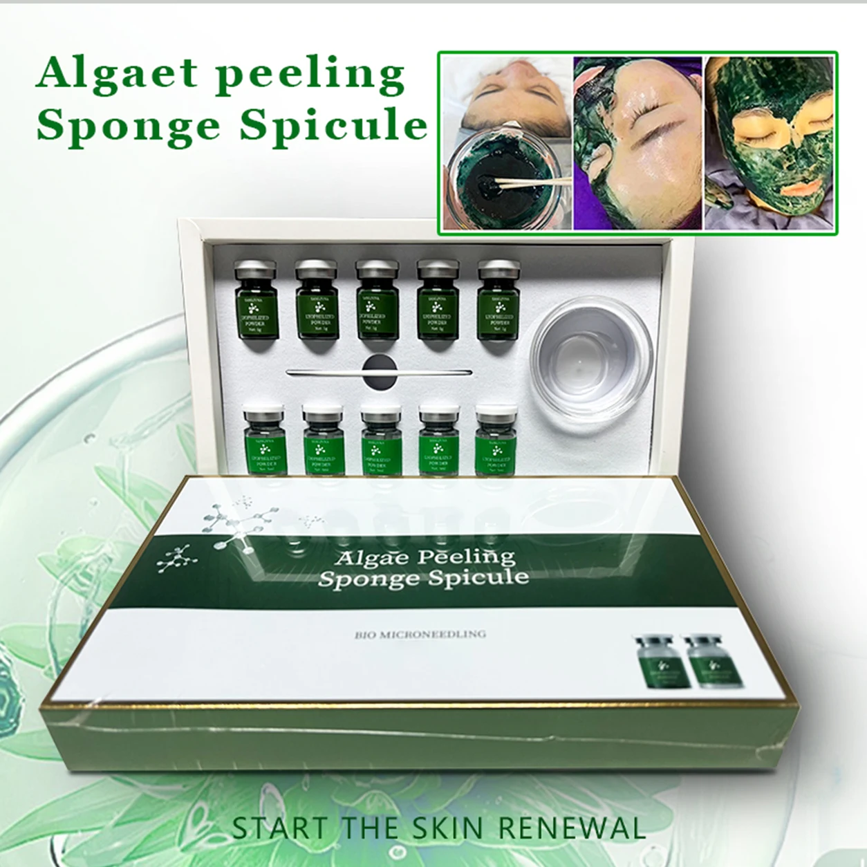 Algae Peeling Powder Facial Kit DIY Seaweed Mask Moisturizing Skin Care Beauty Salon Korea Skin Care 10 Vials