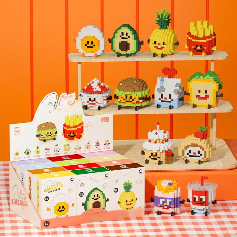 Leuke microdeeltjesbouwstenen Happy Eat and Play-serie Levendige avocado-ananas Educatief montagespeelgoed voor kinderen - afbeelding 2