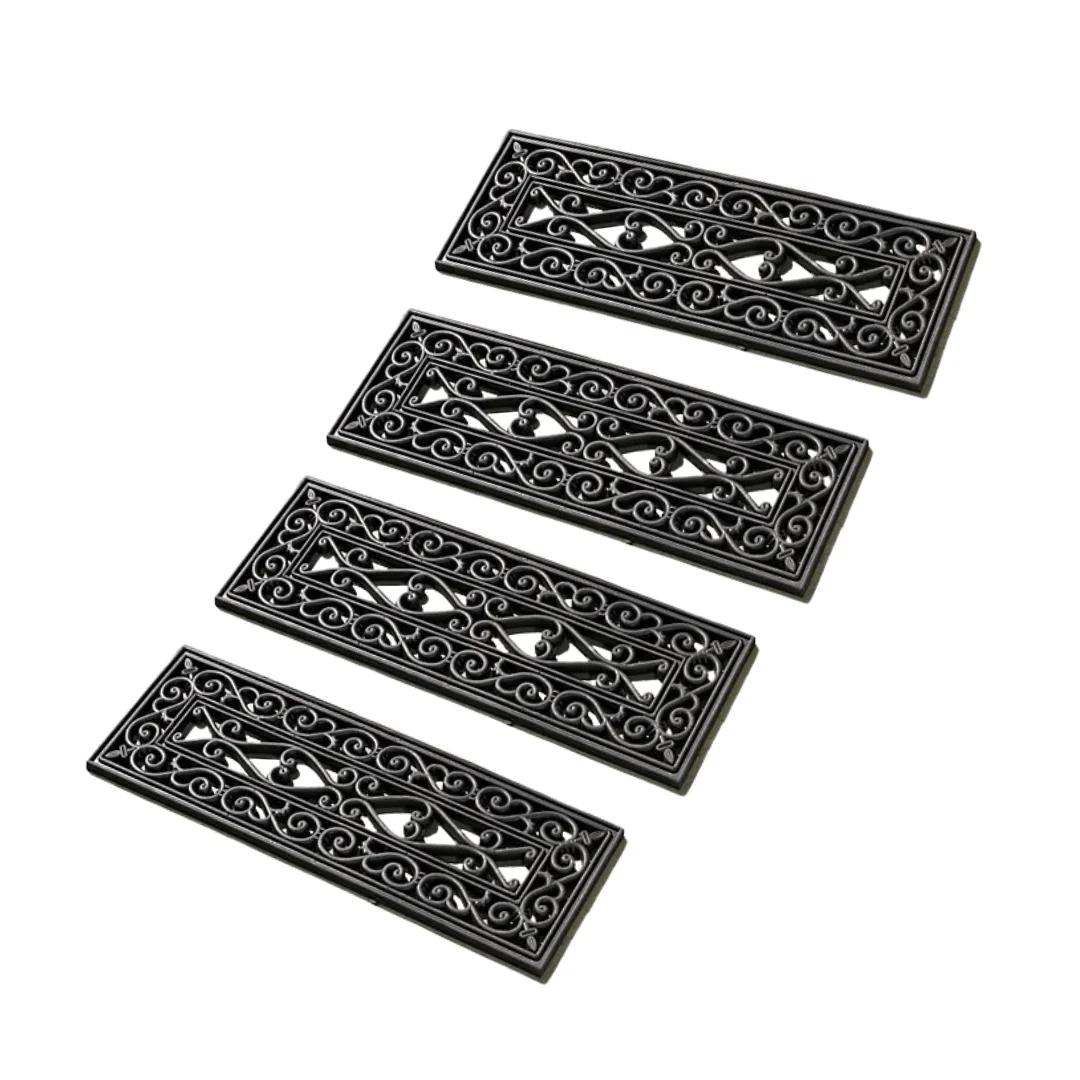 

Set of 4 Non-Slip Doormat Stair Treads Home Entrance Rug Textile Mat for Home Decor