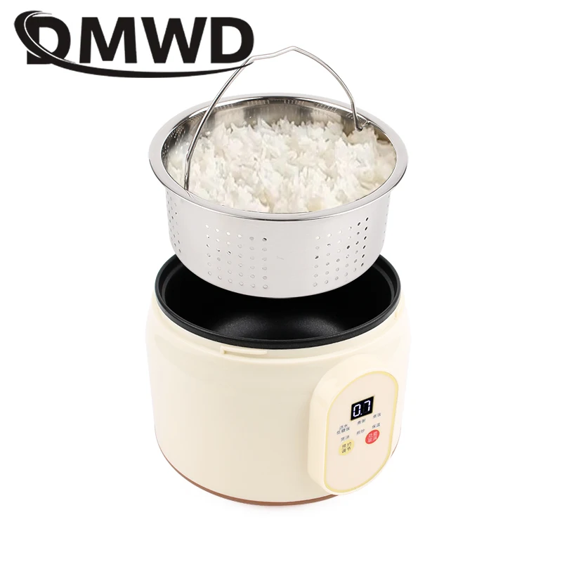 Low Sugar Electric Rice Cooker Stainless Steel Food Steamer Meal Warmer Soup Porridge Stew Cooking Hot Pot Stir-Fry Pan Roaster