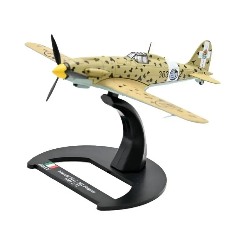Luppa, #   22 Macchi MC 202 Folgore, avion de chasse monoplace à voilure basse très efficace et rapide, Italie 1941, échelle 1:72, miniature en métal moulé sous pression, collection d'avions de la Seconde Guerre mondiale, sans chargeur, emballage blister endommagé sans carton arrière, base d'identification