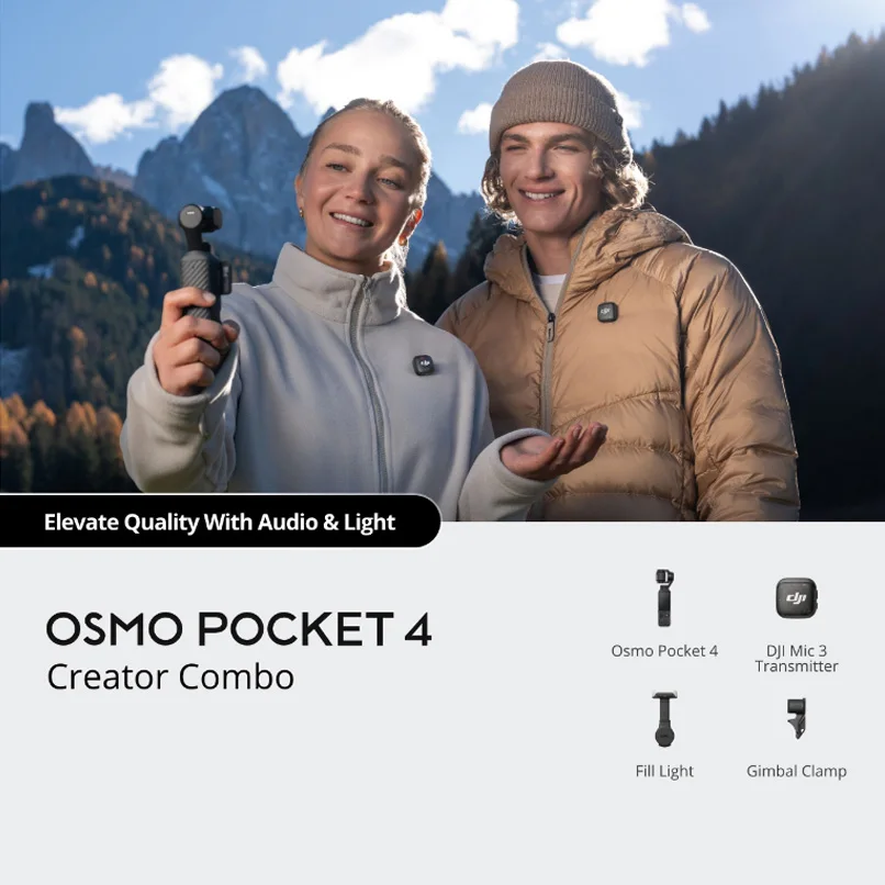EU Stock Originele DJI Osmo Pocket 4 Pocket Gimbal Camera 1 "CMOS 4K/240fps 3-assige stabilisatie 2x Lossless Zoom 2GB Opslag Draaibare Vlog Videocamera voor Fotografie