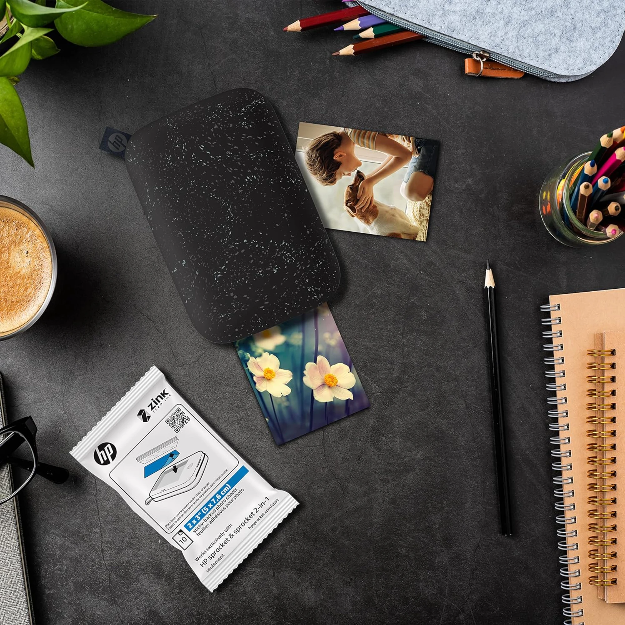 ورق صور HP Sprocket Zink مقاس 2 × 3 بوصة (100 ورقة) لطابعات الصور HP Sprocket