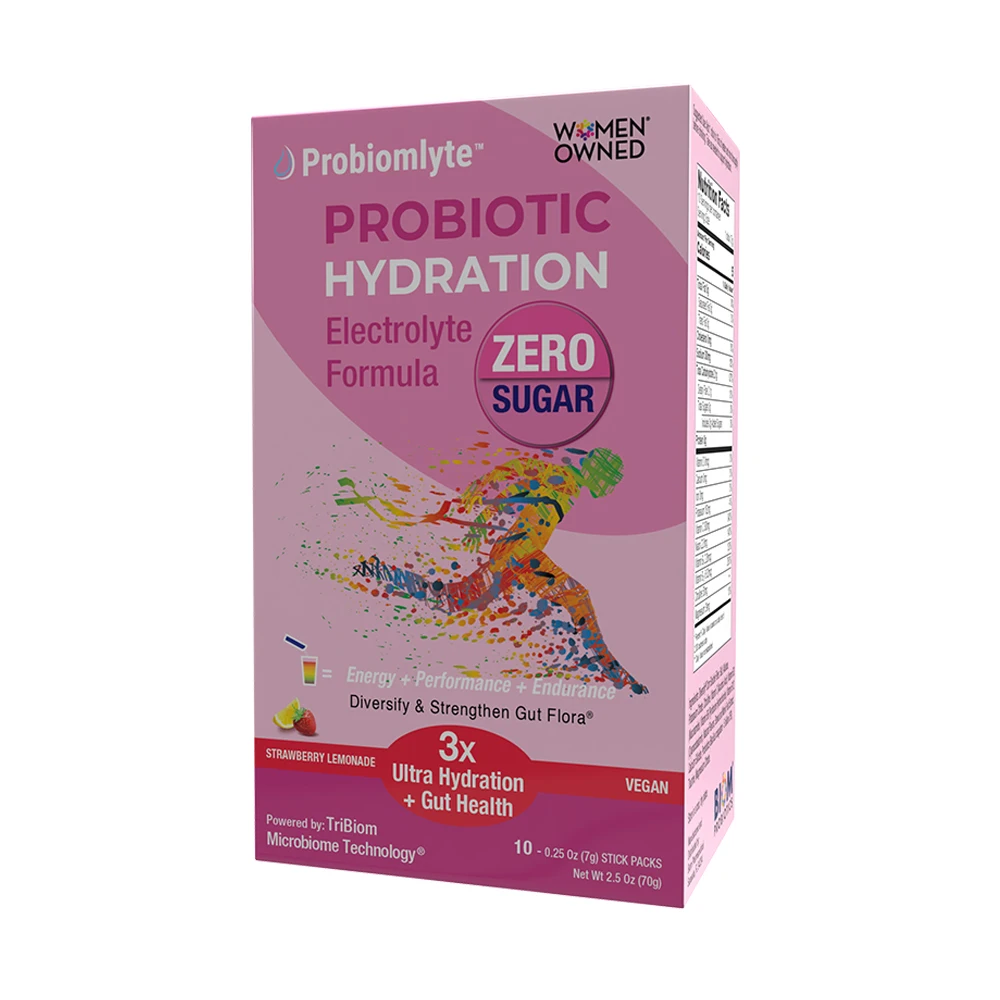 

Strawberry Lemonade -Zero Sugar Probiotics Prebiotics Postbiotics with Electrolytes + Vitamin for Hydration & Endurance