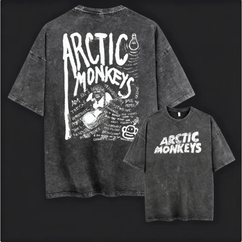 

100% Cotton Women Vintage Washed Loose Fit Tee With Band Art Design Perfect For Music Fans Daily Wear Or Casual Outings Ideal