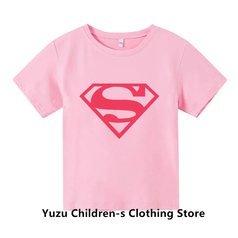 Marvel Superman Fashion Printing Brand Summer Children\'s T-Shirt Children\'s Baby Short Sleeve T-Shirt Boys and Girls Top Gift